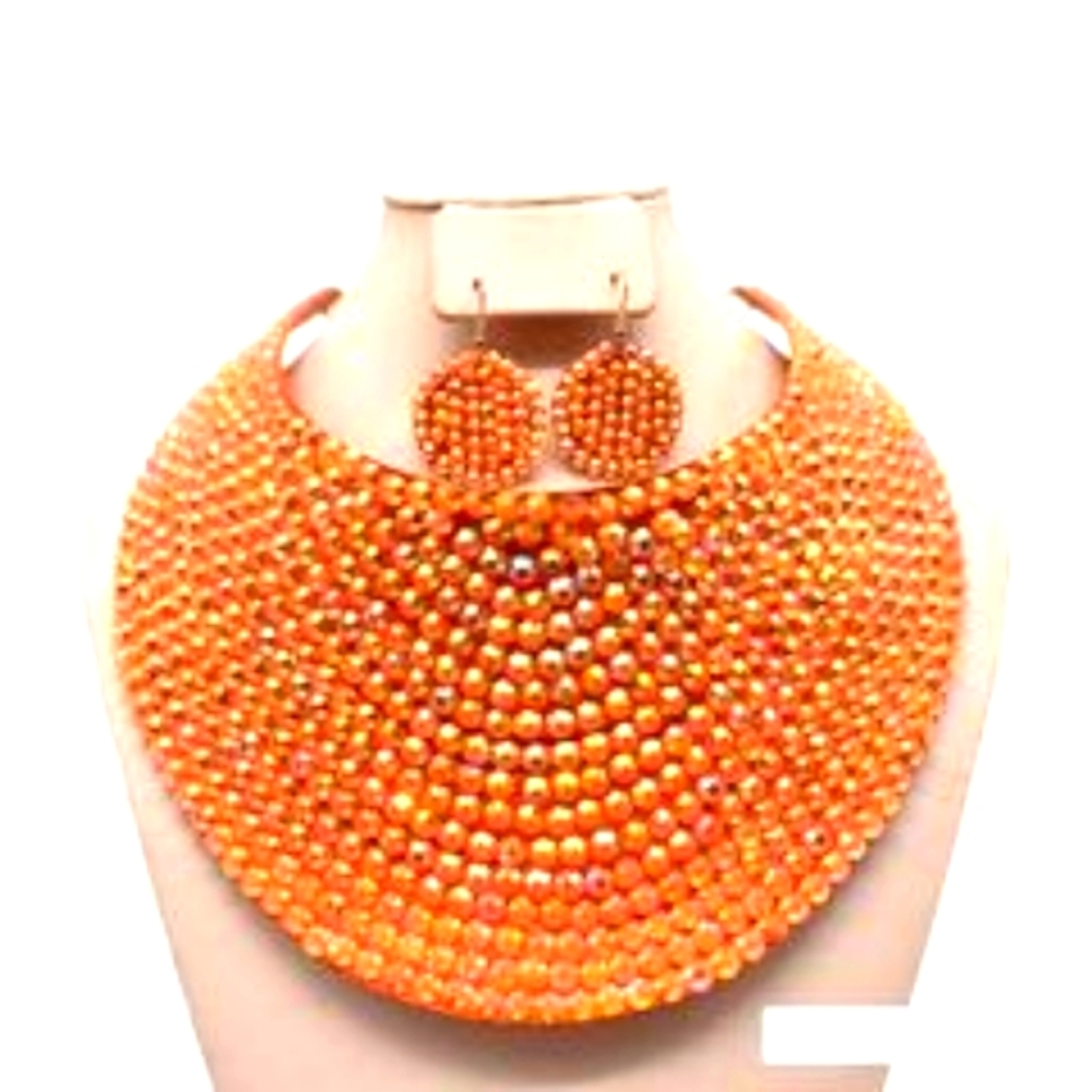 Beautiful Statement Crystal Bib Necklace set